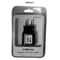 AMAZING - Cargador 2100 Mah 220V 2 USB 1 20 Y 31Ap